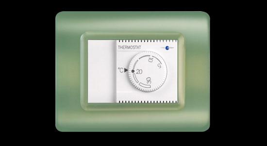Domus ambijentalni termostat sa maskom Tehnopolimero od plastike boje žada